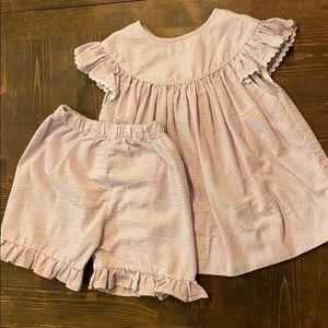 4T Lavender Seersucker Matching Short Set